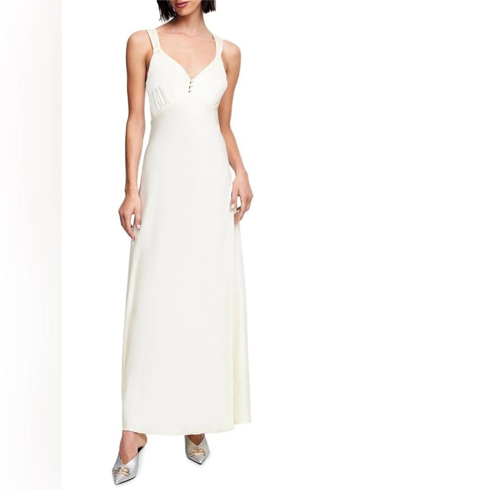 Lioness White V-Neck Maxi Dress with Wide Straps